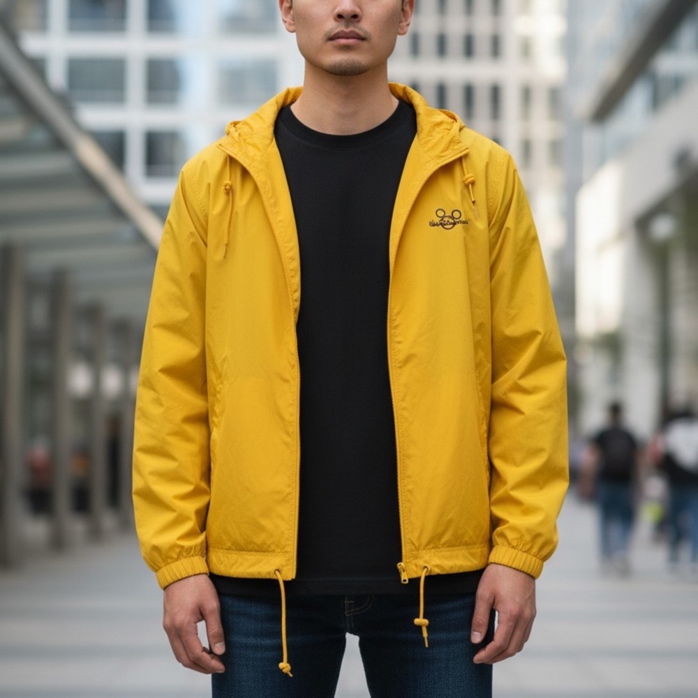 Disneyworld Resort Men’s Y2K Vintage Yellow Hooded  Jacket‎